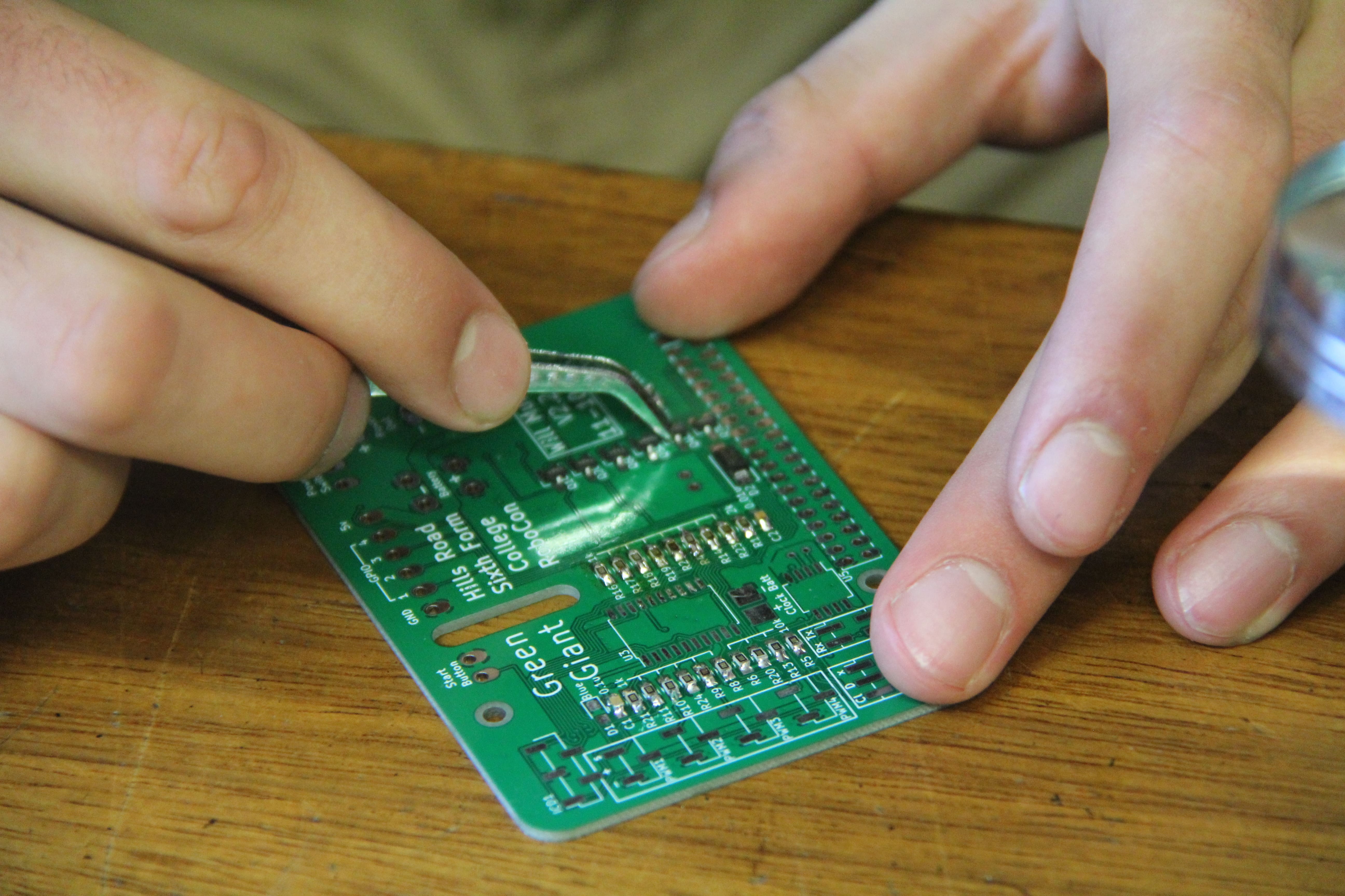 Soldering components to the board